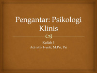 Image of Pengantar: Psikologi Klinis